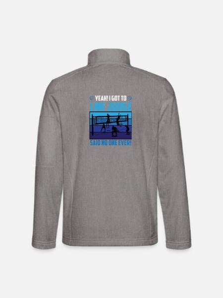 Line Judge? Said No One Ever – Volleyball Humor - Unisex Softshelljacke - Grau meliert - Hinten