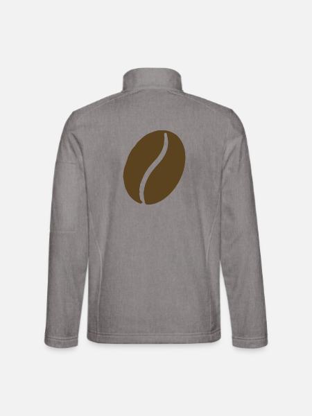 Kaffeebohne Silhouette - Unisex Softshelljacke - Grau meliert - Hinten