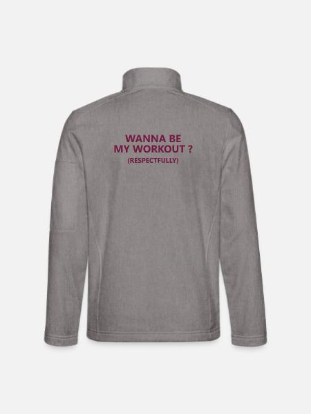 053 möchte mein Workout sein, respektvoll - Unisex Softshelljacke - Grau meliert - Hinten