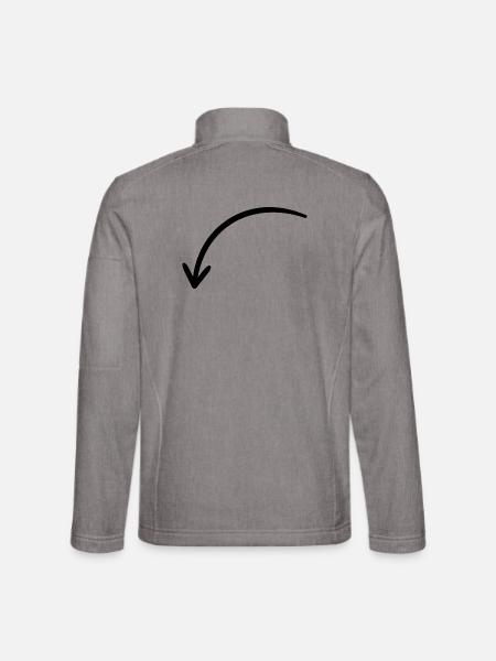 Bogenpfeil nach links unten - handgezeichnet - Unisex Softshelljacke - Grau meliert - Hinten