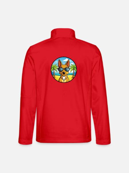 Cirneco Dell Etna Hunderasse Cartoon Sonnenbrille Strand - Unisex Softshelljacke - Rot - Hinten
