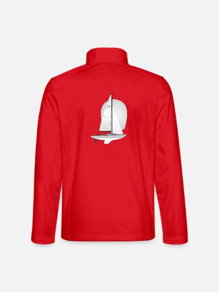 H Boot Riss - Unisex Softshelljacke - Rot - Hinten