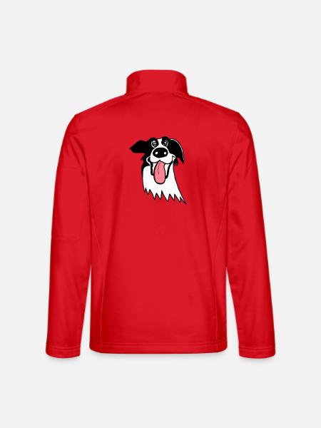 Border Collie mignon - Veste en tissu softshell Unisexe - rouge