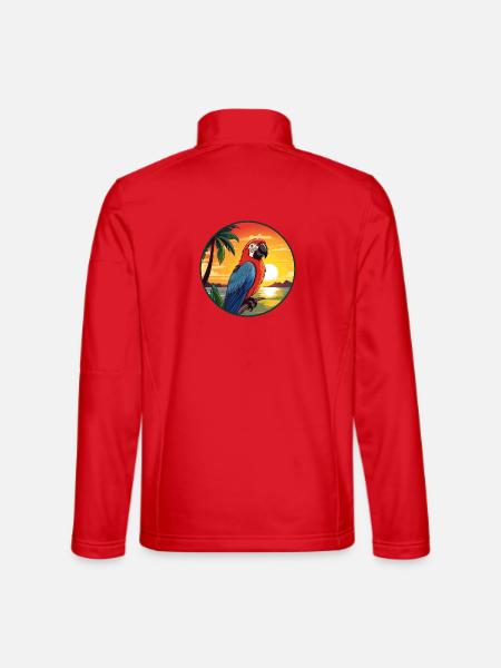Papagei buntes Aquarell Cartoon Kawaii Tier - Unisex Softshelljacke - Rot