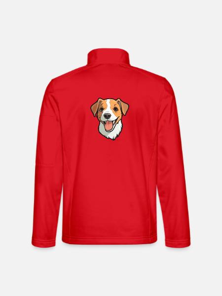 Russell Terrier Hunderasse Aquarell Cartoon Kawai - Unisex Softshelljacke - Rot - Hinten
