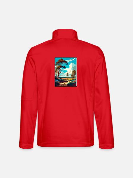 Hoge Veluwe Niederlande Vintage Reiseposter WPA - Unisex Softshelljacke - Rot - Hinten