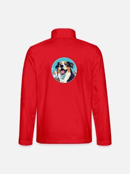 Dunker Hunderasse Cartoon Kawaii Aquarell - Unisex Softshelljacke - Rot - Hinten