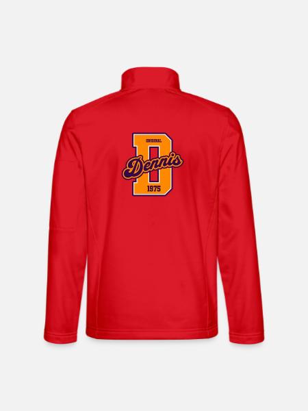 Dennis 1975 Geburtsjahr Vintage College - Unisex Softshelljacke - Rot - Hinten