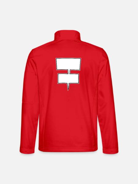 Doppel-Sprechblasen Comic-Style - Unisex Softshelljacke - Rot - Hinten