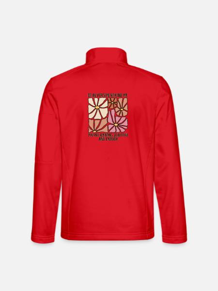 Dear Person Behind Me – Selbstliebe Retro Blumen - Unisex Softshelljacke - Rot - Hinten