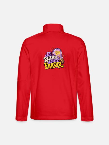 Ich habe darüber nachgedacht, es war ein Fehler - Unisex Softshelljacke - Rot - Hinten