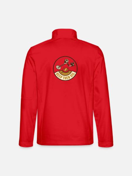 Piep und grabe – Metallerkennungsabzeichen - Unisex Softshelljacke - Rot - Hinten