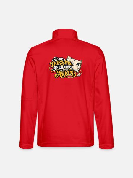 Ich schlafe nicht, ich lade im Flugmodus auf - Unisex Softshelljacke - Rot - Hinten