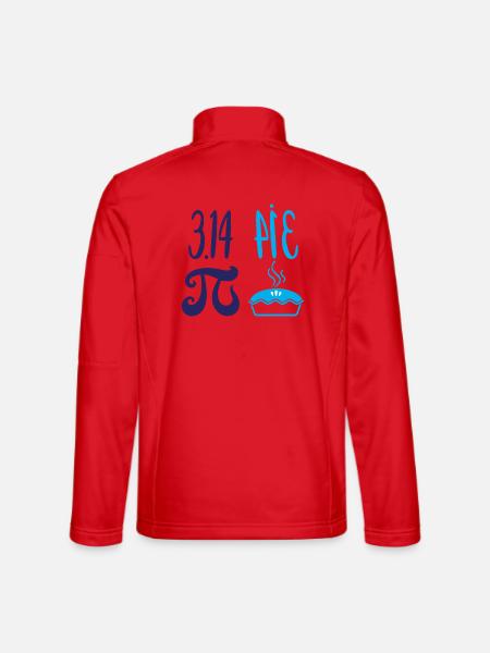 Pi und Kuchen: Mathematik-Witz - Unisex Softshelljacke - Rot - Hinten