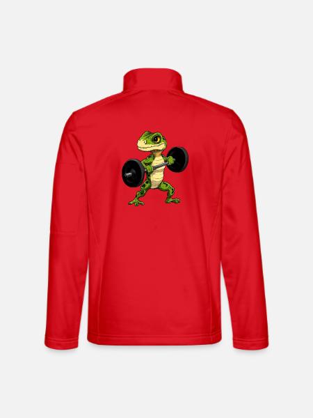 Eidechsen Fitness - Unisex Softshelljacke - Rot - Hinten