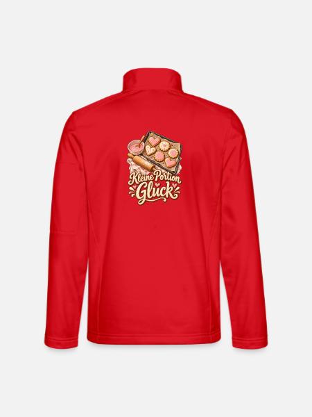 Backen Shirt mit Keksen und Kleine Portion Glück - Unisex Softshelljacke - Rot - Hinten
