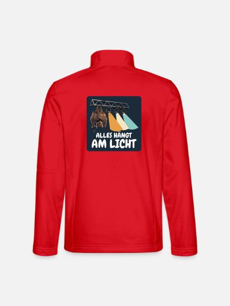 Alles hängt am Licht – Lichttechniker - Unisex Softshelljacke - Rot - Hinten