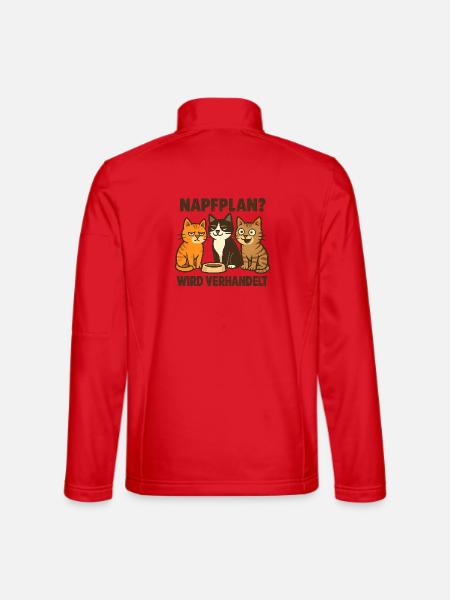 Geschenk für Mehrkatzenhaushalte mit Humor - Unisex Softshelljacke - Rot - Hinten