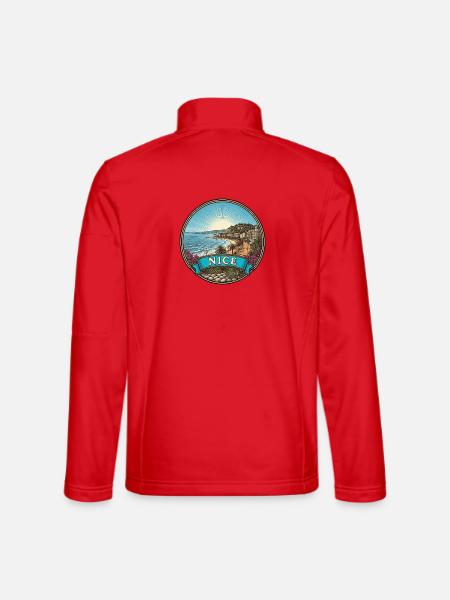 Schönes Frankreich Reiseabzeichen Promenade Anglais Geschenk - Unisex Softshelljacke - Rot - Hinten