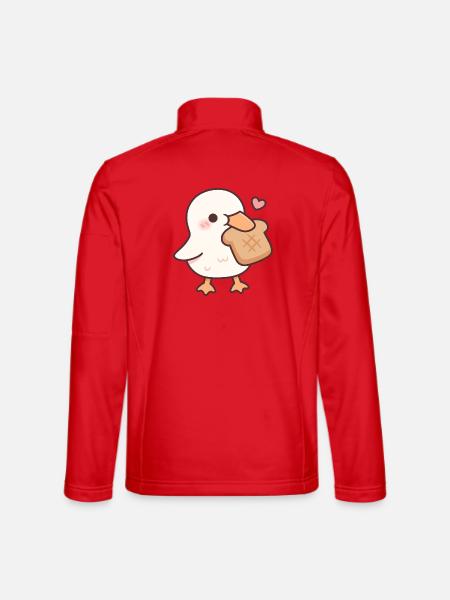 Süße Ente liebt Brot-Toast - Unisex Softshelljacke - Rot - Hinten