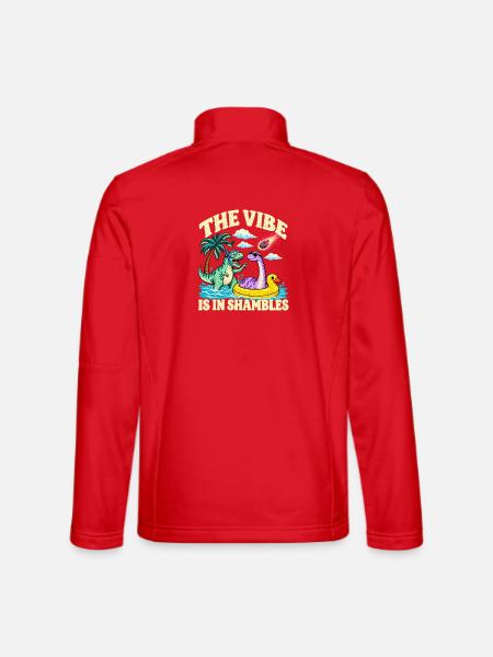 Beach Dinosaurier Die Stimmung ist im Chaos - Unisex Softshelljacke - Rot - Hinten