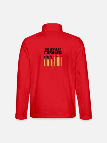 The Power of Stepping Away – Burnout & Achtsamkeit - Unisex Softshelljacke - Rot - Hinten