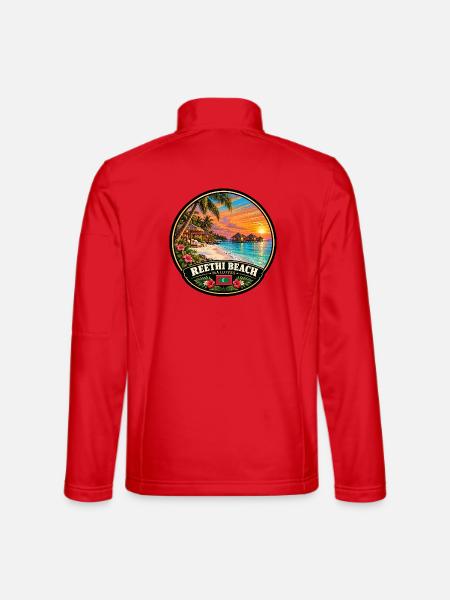 Reethi Beach Malediven Strand Meer Sunset - Unisex Softshelljacke - Rot - Hinten