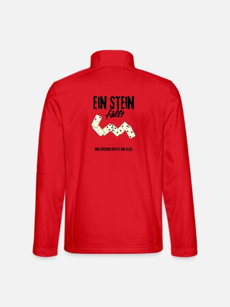 Domino Effekt Dominosteine Spiel Strategie Retro - Unisex Softshelljacke - Rot - Hinten
