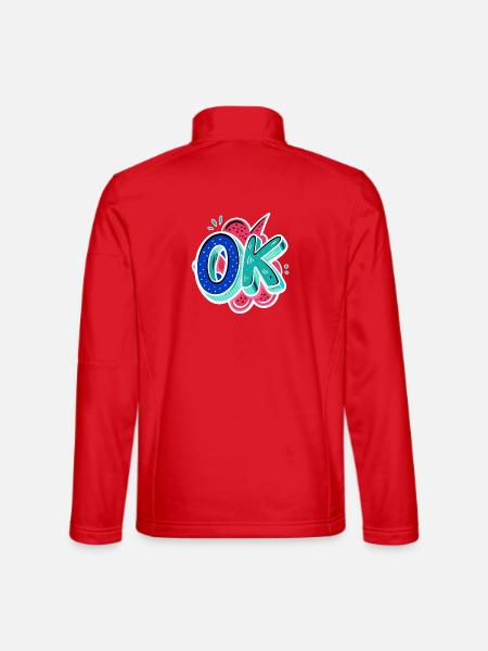O.K. - Unisex Softshelljacke - Rot - Hinten