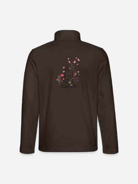 Skin-flowered - Unisex Softshell Jacket - chocolate brown