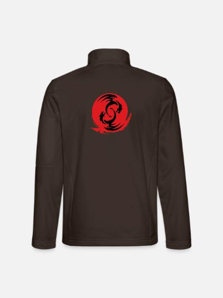 Red Dragon Circle - Unisex Softshell Jacket - chocolate brown