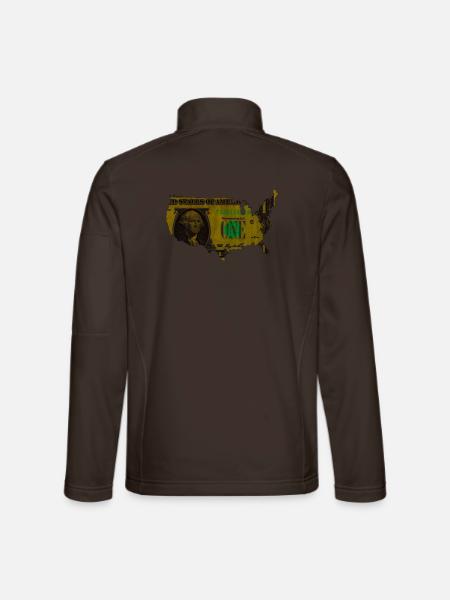 USA dollar flag - Unisex Softshell Jacket - chocolate brown
