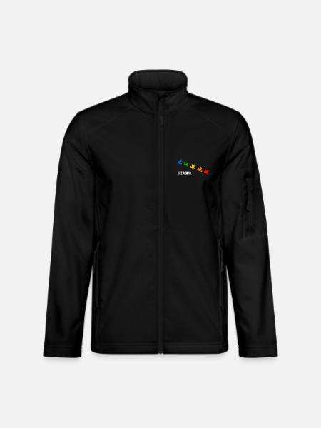 Free like a bird, in Regenbogenfarben - Weiß - Unisex Softshelljacke - Schwarz