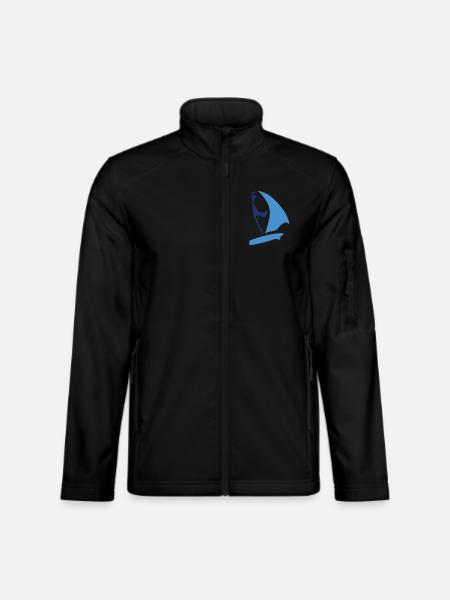 sylt surfer blau - Unisex Softshelljacke - Schwarz - Vorne