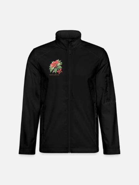 Stern von Bethlehem – Weihnachtsbotanischer Jahrgang - Unisex Softshelljacke - Schwarz - Vorne