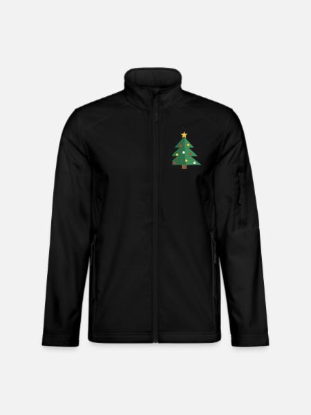 Tannenbaum minimalistisch - Weihnachtsbaum Motiv - Unisex Softshelljacke - Schwarz - Vorne