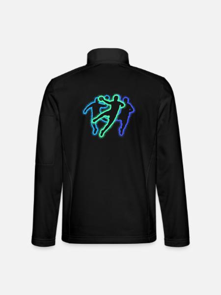 Handballspieler Handballer Jungen Handball - Unisex Softshelljacke - Schwarz - Hinten