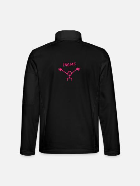 Umarme mich Umarmung Strichmännchen Geschenk - Unisex Softshelljacke - Schwarz - Hinten