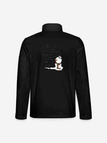 Schneemann im Schnee. - Unisex Softshelljacke - Schwarz