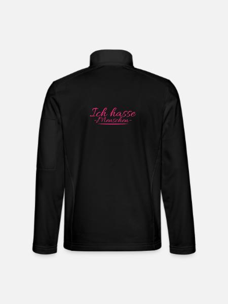 Ich hasse Menschen - Unisex Softshelljacke - Schwarz - Hinten
