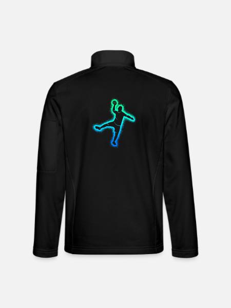 Handballspieler Handballer Herren Jungen Handball - Unisex Softshelljacke - Schwarz - Hinten