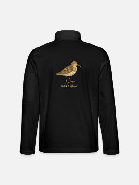 Alpenstrandläufer - Vintage Illustration - Unisex Softshelljacke - Schwarz