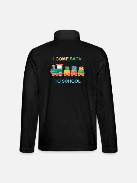 Ich komme zurück zur Schule, Kinderschule, Zug - Unisex Softshelljacke - Schwarz - Hinten