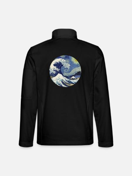Tsunami der Sternennacht - Unisex Softshelljacke - Schwarz
