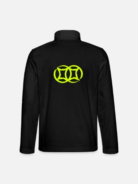 Chinesisches Symbol Doppelmünze Glück - Unisex Softshelljacke - Schwarz - Hinten