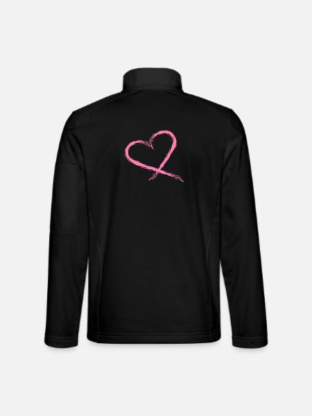Herz Rosa - Unisex Softshelljacke - Schwarz - Hinten