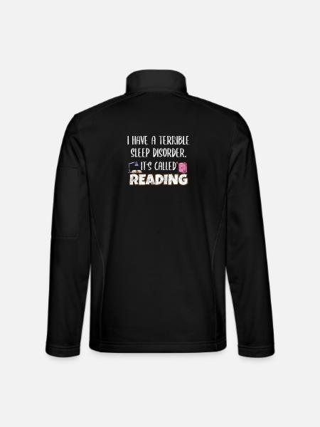 Reading Bookworm Funny Books Pun Book Lover - Unisex Softshelljacke - Schwarz - Hinten