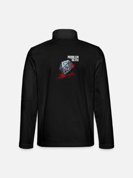 D20 Würfel - Problem solved - Unisex Softshelljacke - Schwarz - Hinten