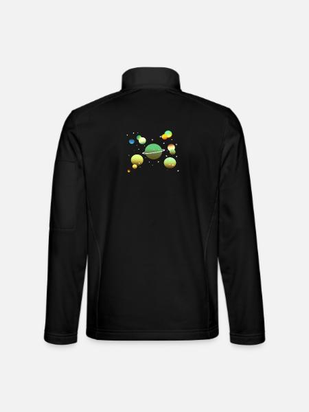 Weltraum Galaxie Planeten Sterne - Unisex Softshelljacke - Schwarz - Hinten