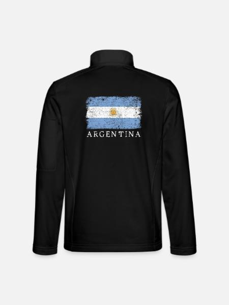 Argentinien Argentinische Flagge Argentinienflagge - Unisex Softshelljacke - Schwarz - Hinten